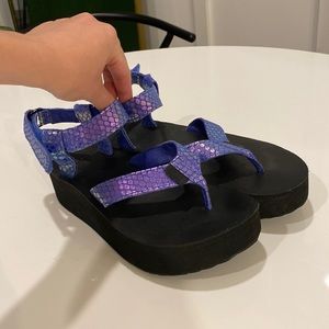 Teva Flatform Iridescent Snakeskin Platform Sandal
